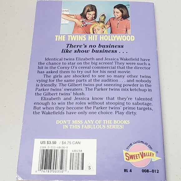 Sweet Valley Twins Book #107 The Twins Hit Hollywood - Picture 2 of 4